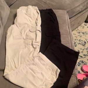 Boys size 14 elastic waist  cotton twill cargo kakis